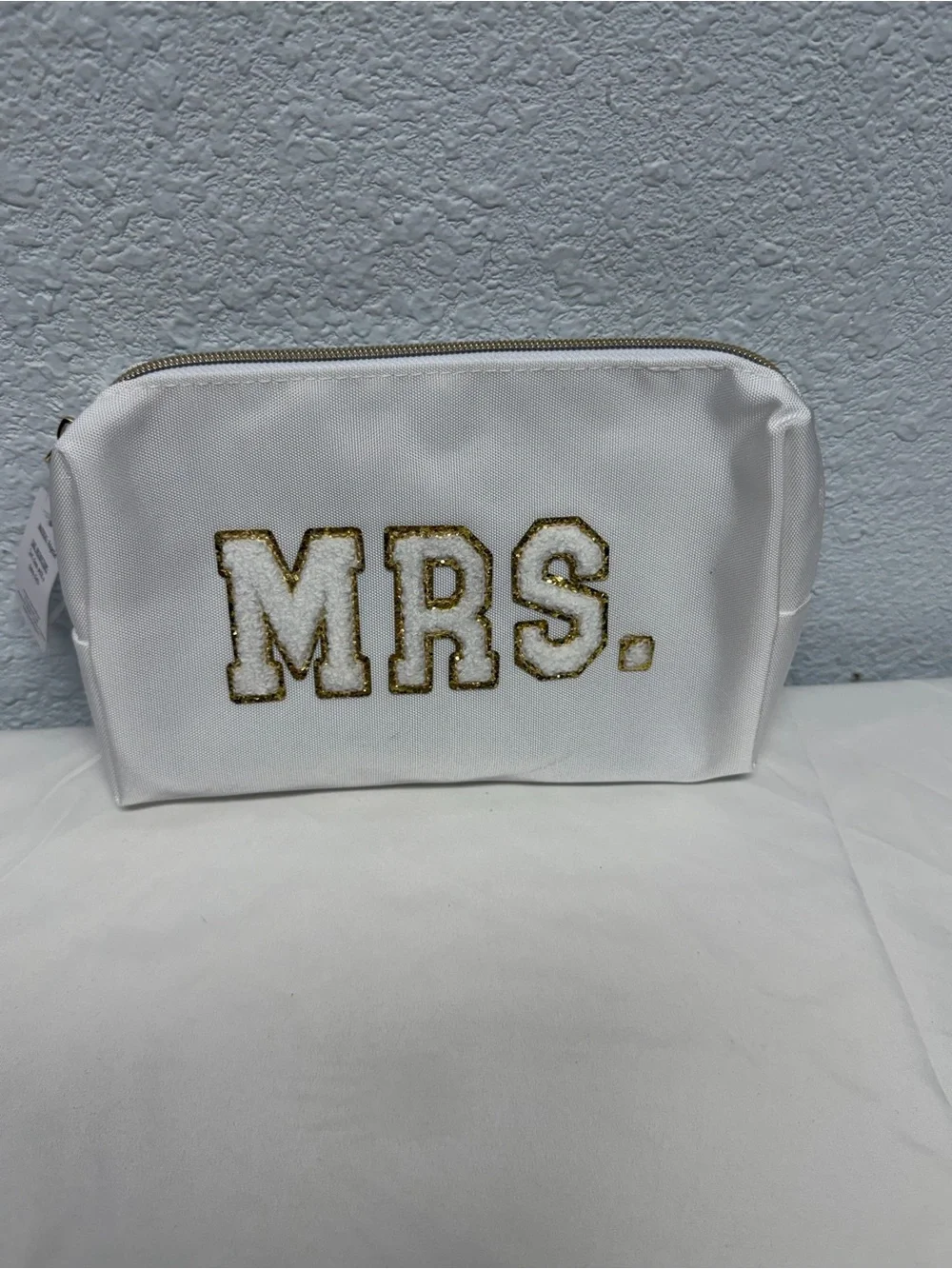 Piper White 'MRS.' Cosmetic Pouch with Gold Lettering